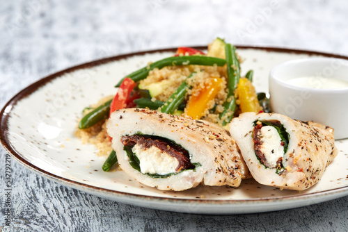 chicken stuffed cream cheese and vegetables