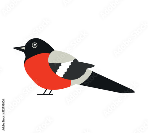 Bullfinch. Сhristmas vector icons, a set of seasonal decorations, winter. Festive illustration. Christmas icons. Vector illustrations. Russian winter. 
