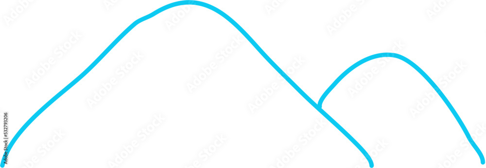 Kids Drawing Mountain Doodle Line Kids Drawing Mountain Doodle Line
