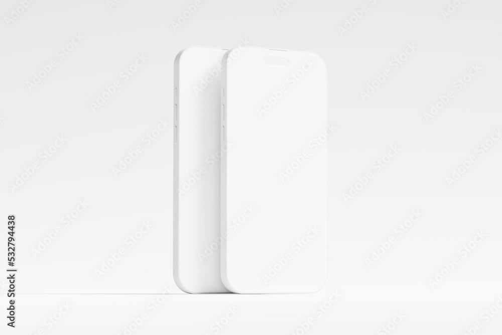 Iphone 14 Pro Max Clay 3D Rendering White Blank Mockup Iphone 14 Pro Max Clay 3D Rendering White Blank Mockup