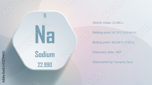 Modern periodic table element Sodium 3D Vector Illustration