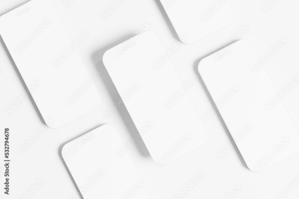 Iphone 14 Pro Max Clay 3D Rendering White Blank Mockup Iphone 14 Pro Max Clay 3D Rendering White Blank Mockup