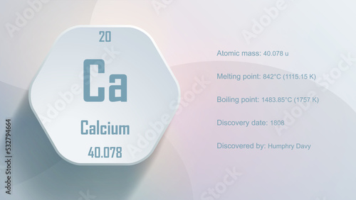 Modern periodic table element Calcium 3D Vector Illustration