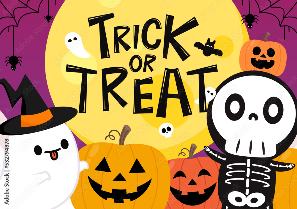Cute halloween skeleton cartoon. Skeleton in halloween day. Halloween character cartoon. Happy halloween greeting card. Cute halloween skeleton cartoon. Skeleton in halloween day. Halloween character cartoon. Happy halloween greeting card.