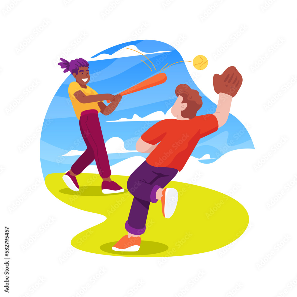 Baseball isolated cartoon vector illustration. Baseball isolated cartoon vector illustration.