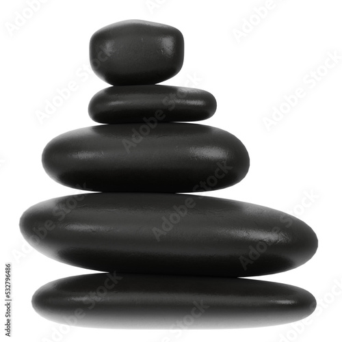 3D rendering illustration of Japanese zen stones