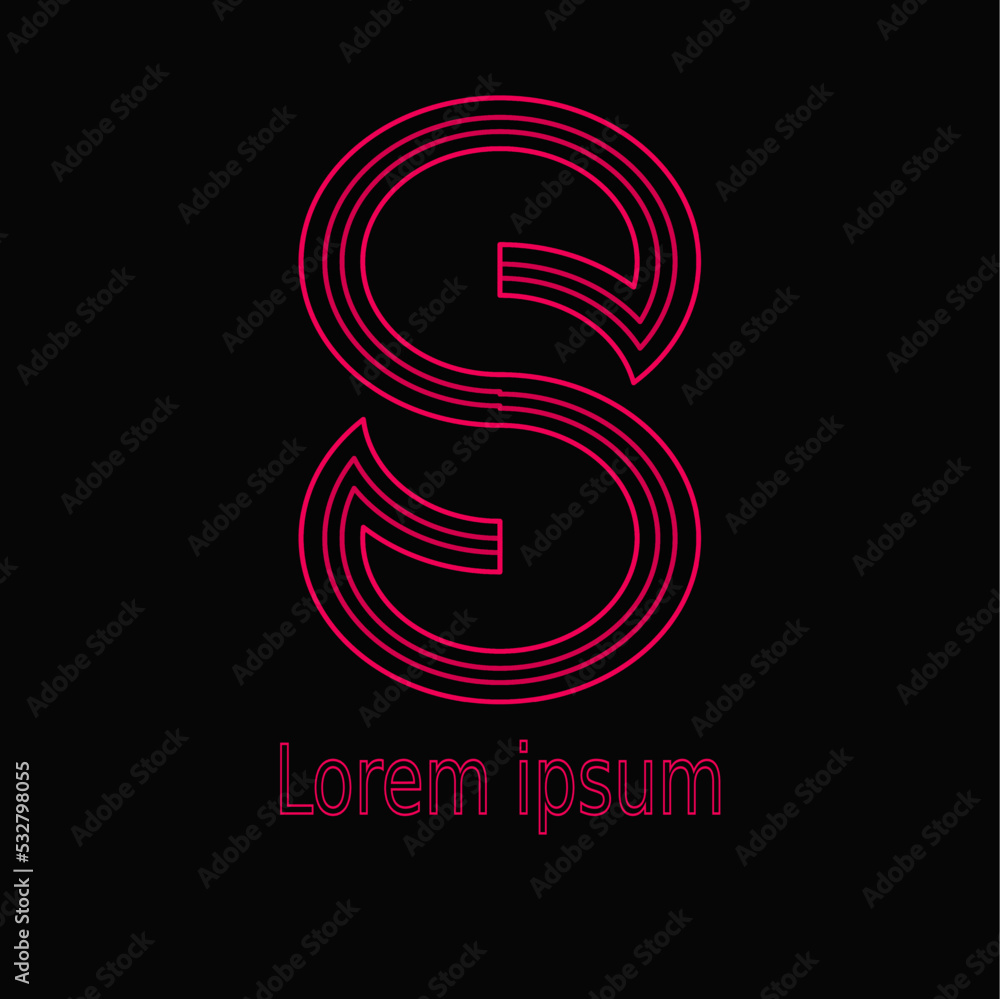 Fototapeta premium logo design template with letter S in abstract style, perfect for product initials or names