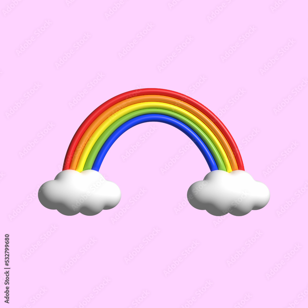 rainbow on the pink background 