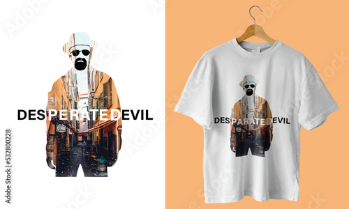  Desperate Devil Modern Grunge t shirt illustration, Modern T shirt design, Typography 