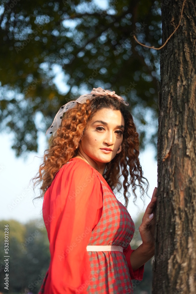 portrait of a woman in a forest portrait of a woman in a forest