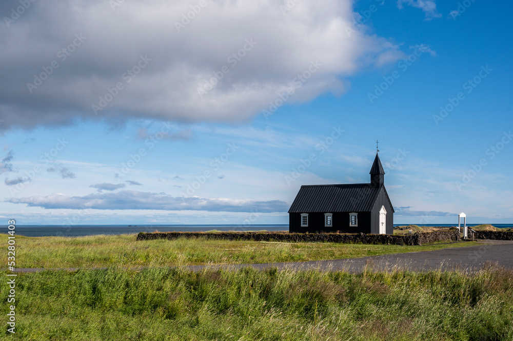 Budakirkja black church on Snaefellsnes peninsula in Iceland Budakirkja black church on Snaefellsnes peninsula in Iceland