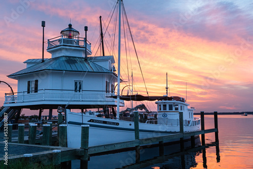sunset over the harbor