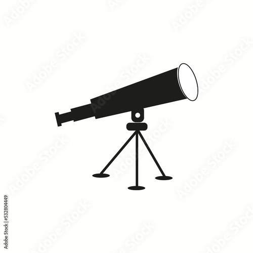 Telescope sign symbol logo design vector template