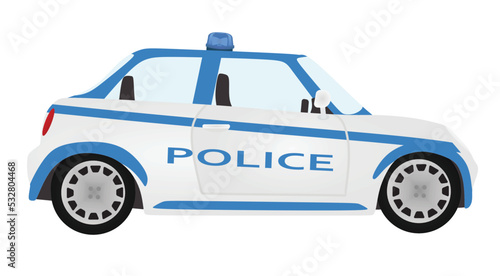 Fototapeta Naklejka Na Ścianę i Meble -  Blue and white police car. vector illustration