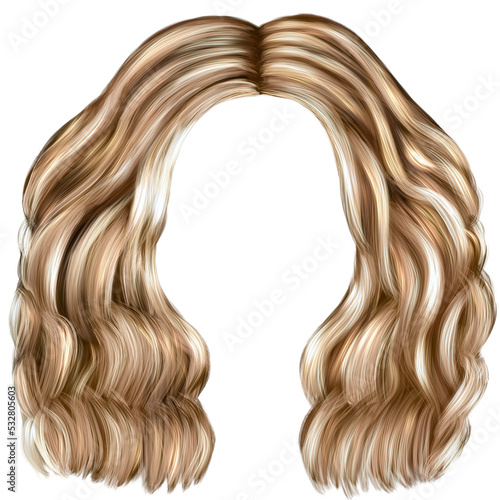 Blonde hair style isolated on transparent background 