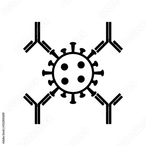 illustration of immune system against virus infection icon vector