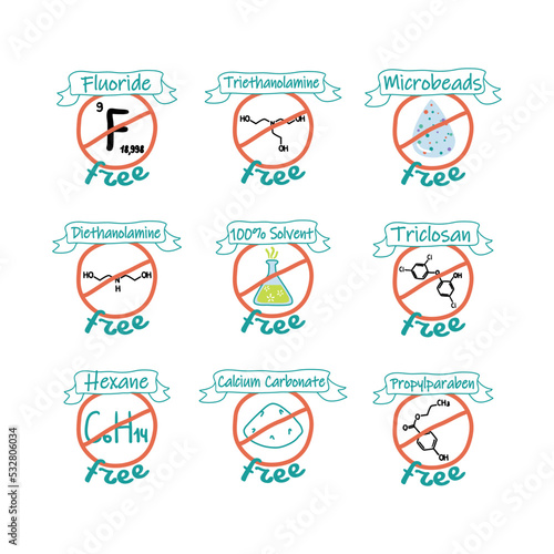 Chemical product quality sign at label design