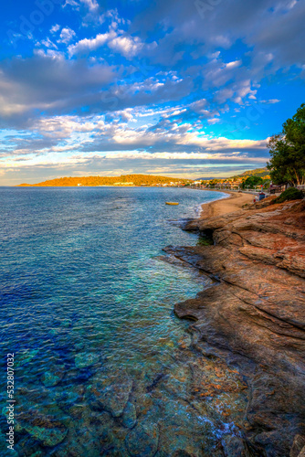 Fototapeta Naklejka Na Ścianę i Meble -  Ozdere Town Beach view in Turkey