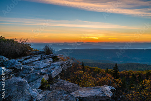 sunset in the mountains