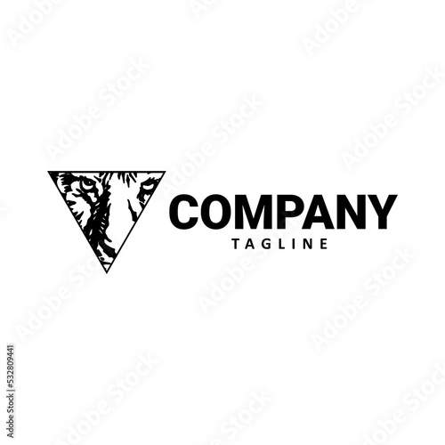 Triangle Tiger Face Logo Design