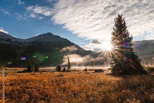 sunrise in the mountains