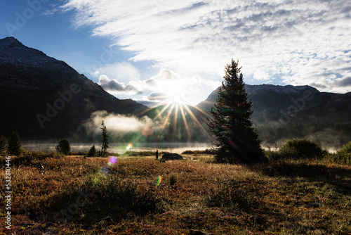 sunrise in the mountains