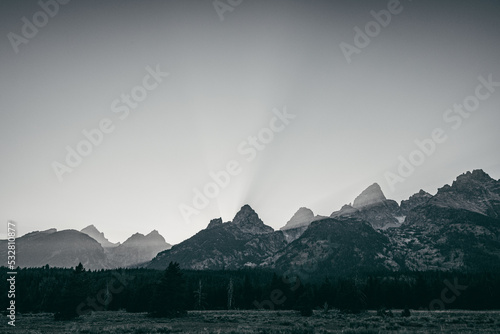 mountains in the morning