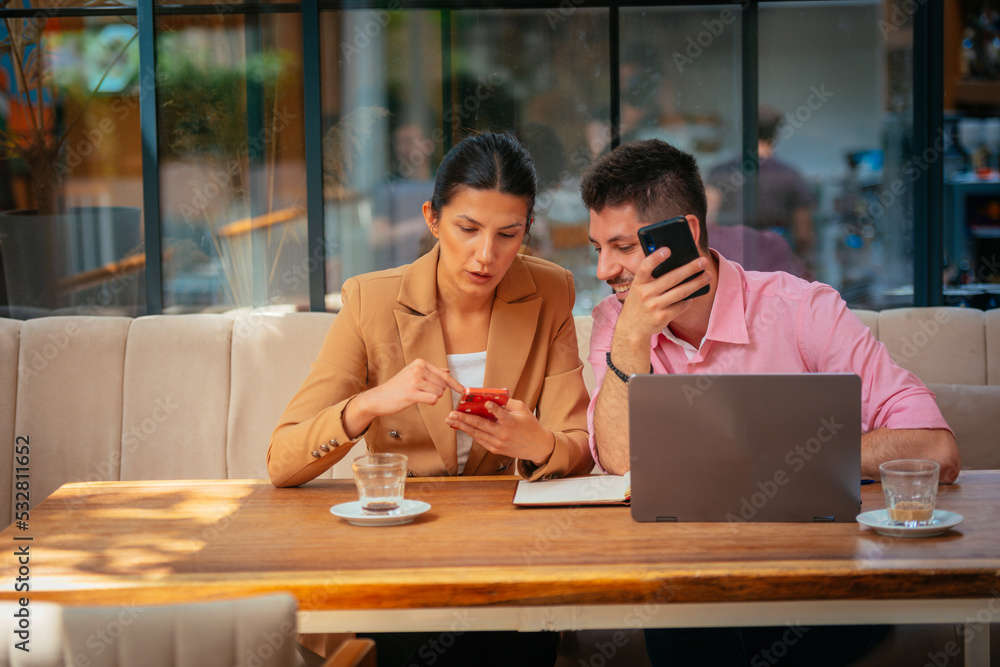 Business couple having fun