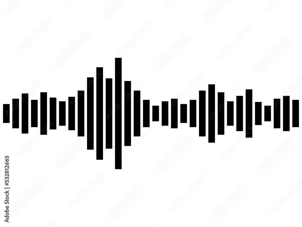 音声波形イメージ：長方形：黒