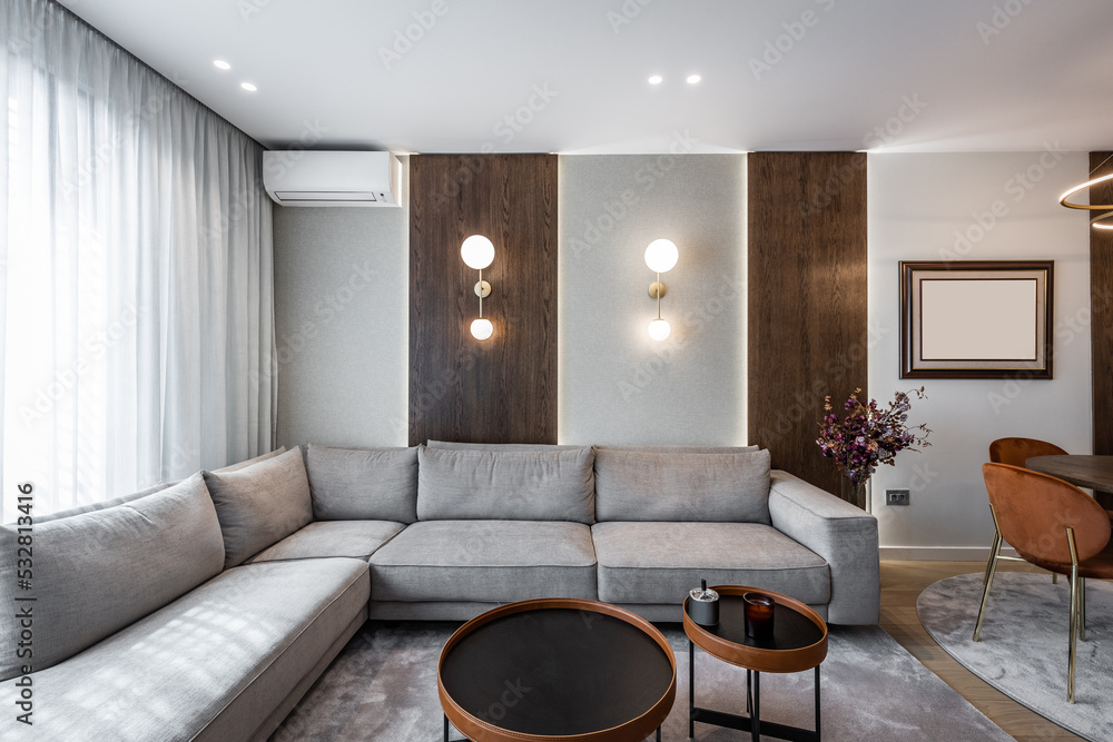 Corner of a modern living room Stock Photo | Adobe Stock