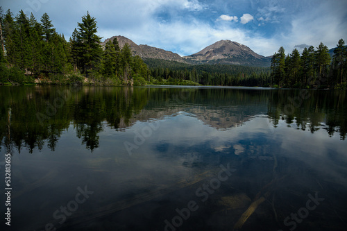 Lassen Peak Reflects on Manzanita Lake