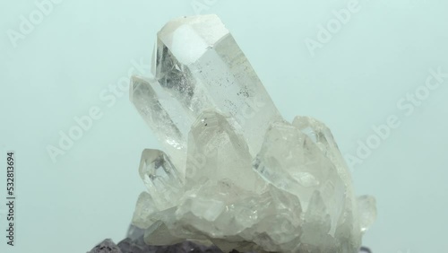 close up quartz transparent with crystals