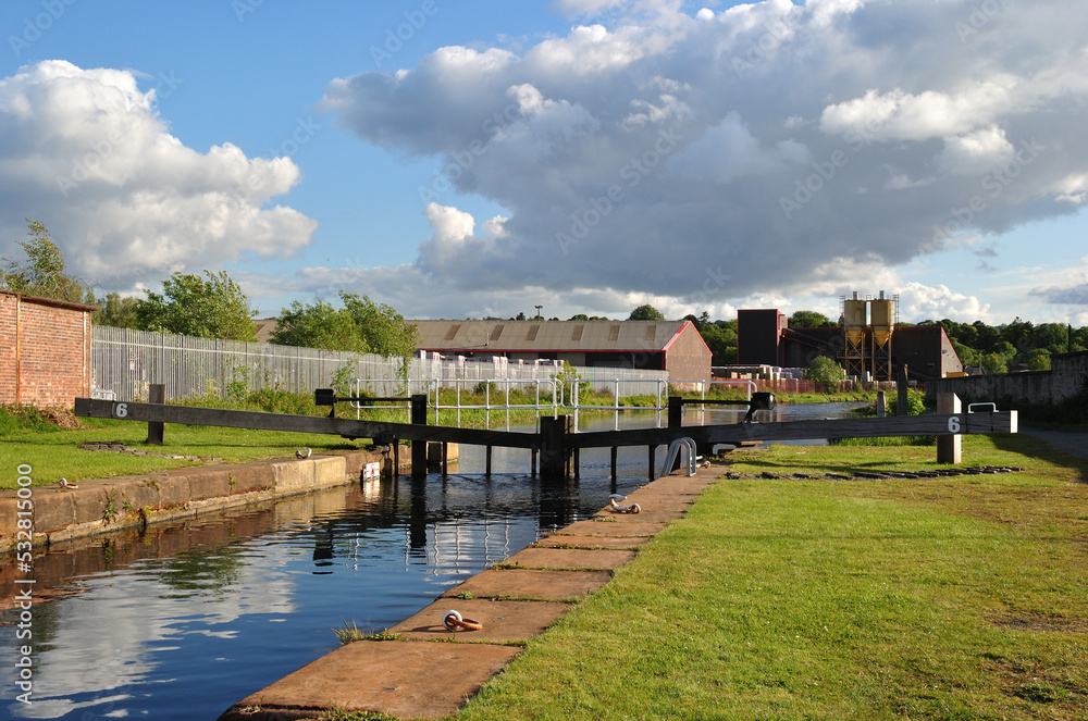 View of Industrial Canal Lock on Forth and Clyde Canal 