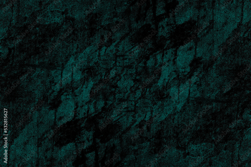 Abstract dark cyan painted old damaged concrete plaster wall surface