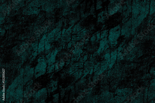 Abstract dark cyan painted old damaged concrete plaster wall surface