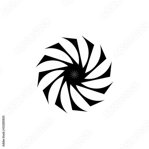 Creative, simple abstract wirl shuriken logo template in flat design monogram illustration