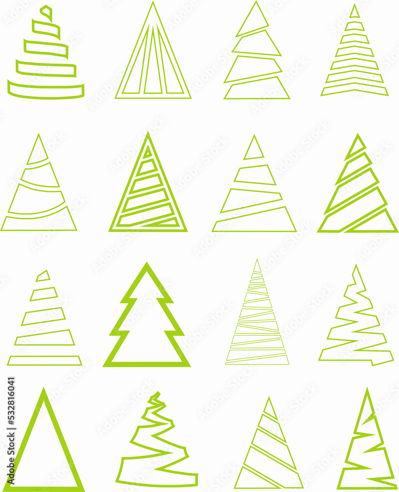 Obraz premium icons christmas tree, new year's card,christmas, logo