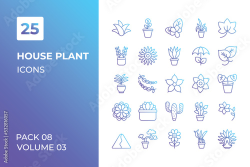 House Plant icons collection. Set vector line with elements for mobile concepts and web apps. Collection modern icons.