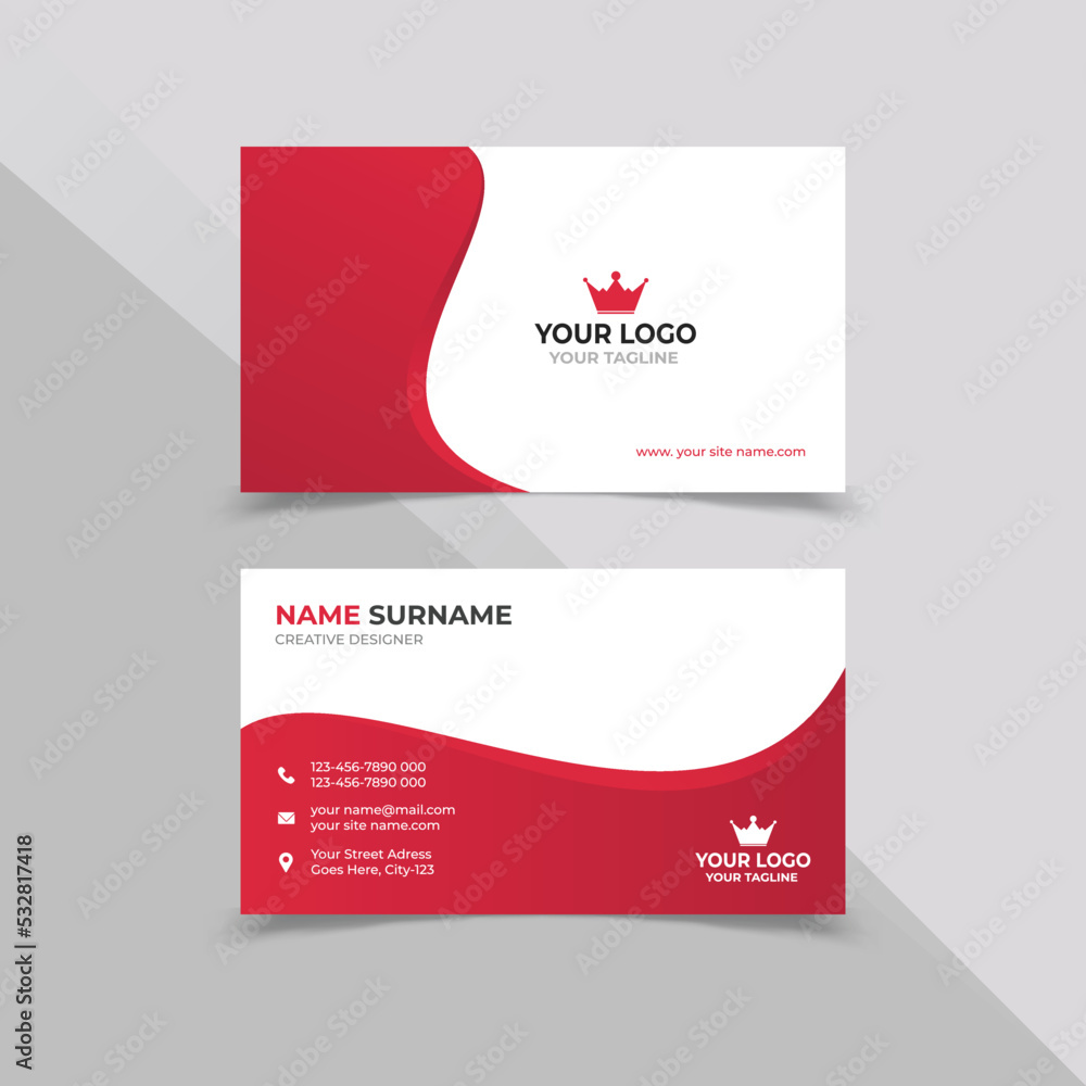Creative Business Card Design white and red color Creative Business Card Design white and red color