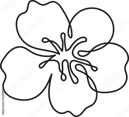 cherry blossom flower floral minimal outline art