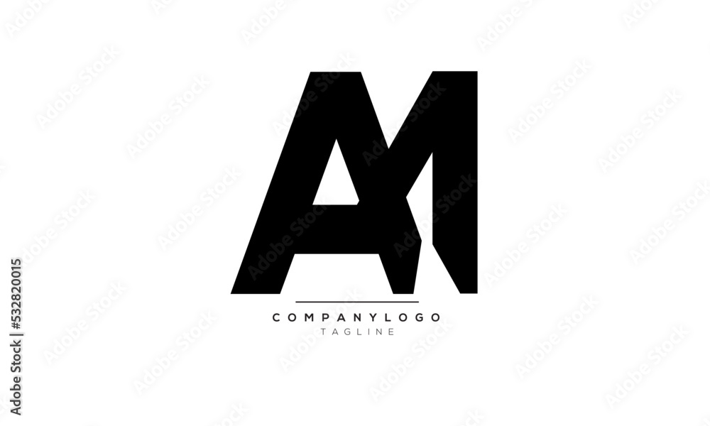 Alphabet letters Initials Monogram logo AM, AM INITIAL, AM letter Stock ...