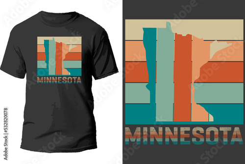 Minnesota. Hand drawn US state name isolated on white background. Modern calligraphy for posters, cards, t shirts, souvenirs, stickers. Vector lettering vintage
