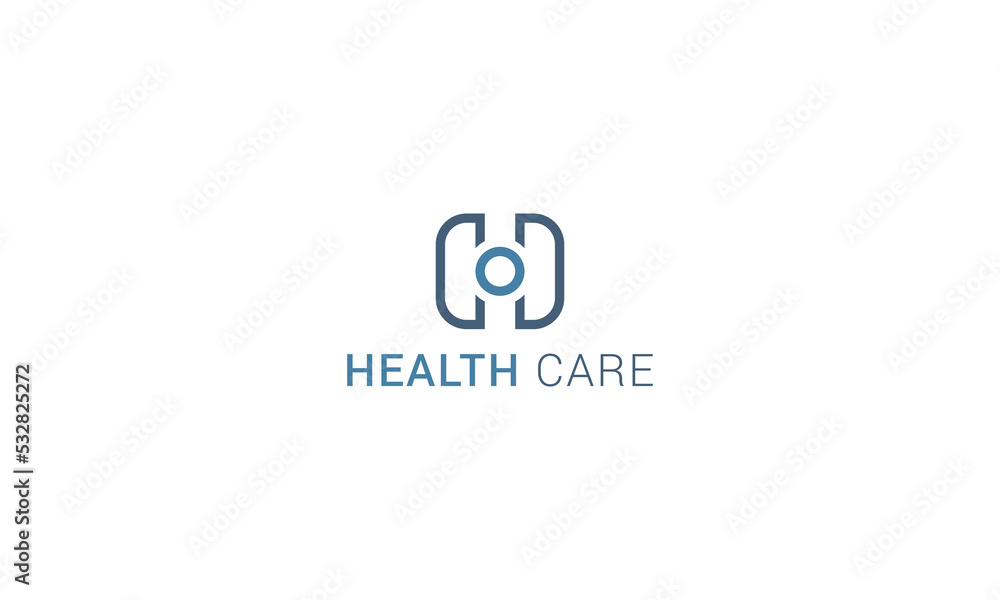 Letter H line art simple health care logo Letter H line art simple health care logo