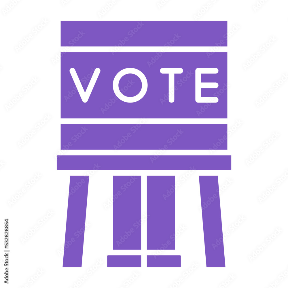 Voting Booth Multicolor Glyph Icon Voting Booth Multicolor Glyph Icon