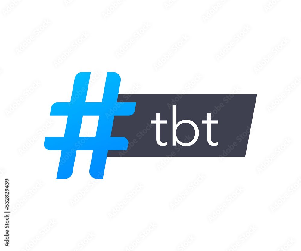 Fototapeta premium Tbt hashtag thursdat throwback symbol. stock illustration.