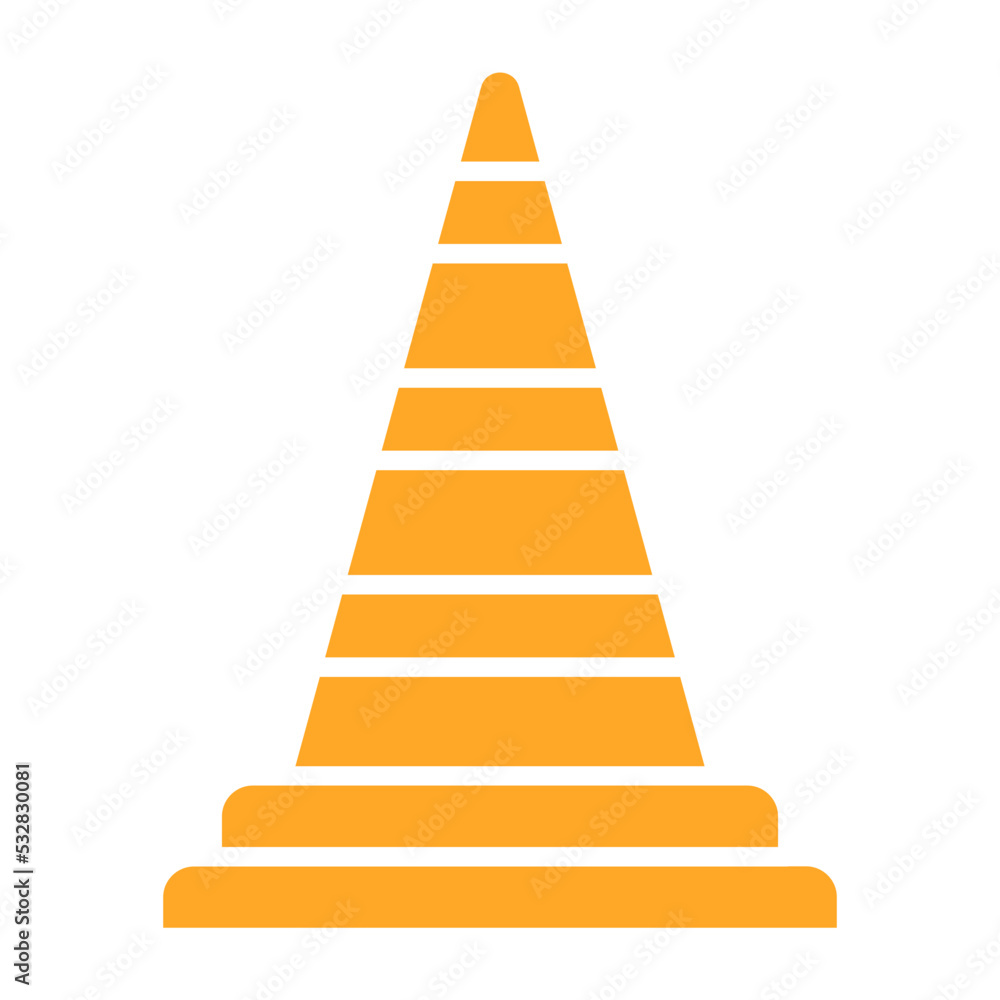 Traffic Cone Multicolor Glyph Icon
