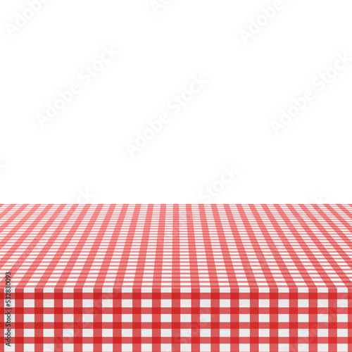 Red corner tablecloth on white background.  stock illustration.