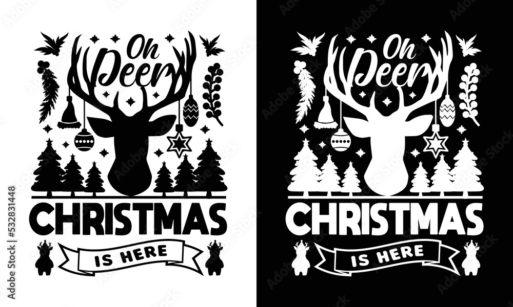 Fototapeta premium Christmas Day T shirt,Bag,Mug,Sticker Design