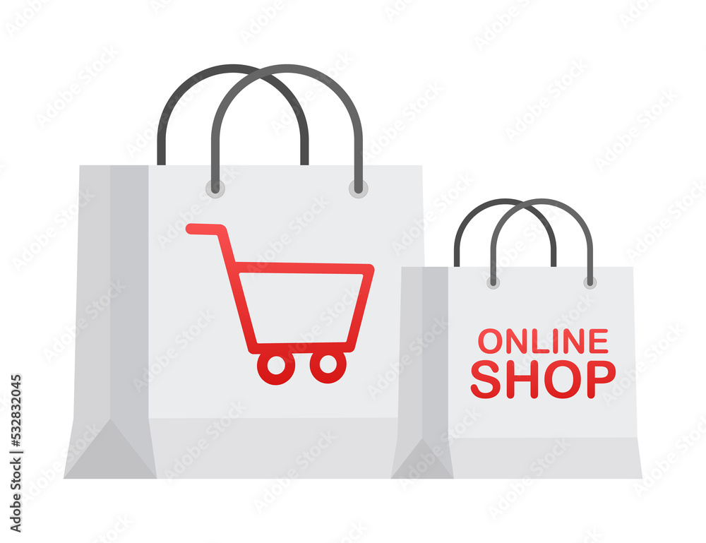 Shopping Online on Website. Online store, shop concept.  stock illustration.