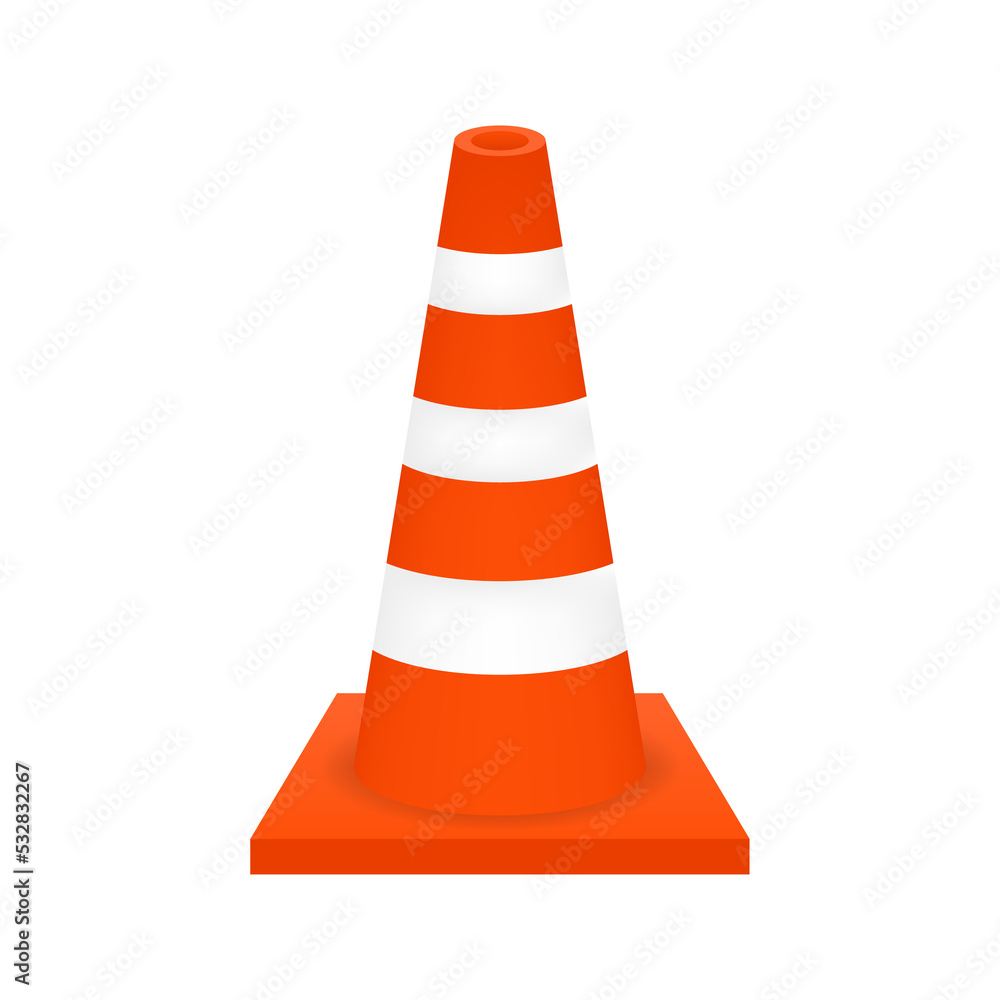 Under construction barrier. Realistic traffic cone. stock illustration. Under construction barrier. Realistic traffic cone. stock illustration.